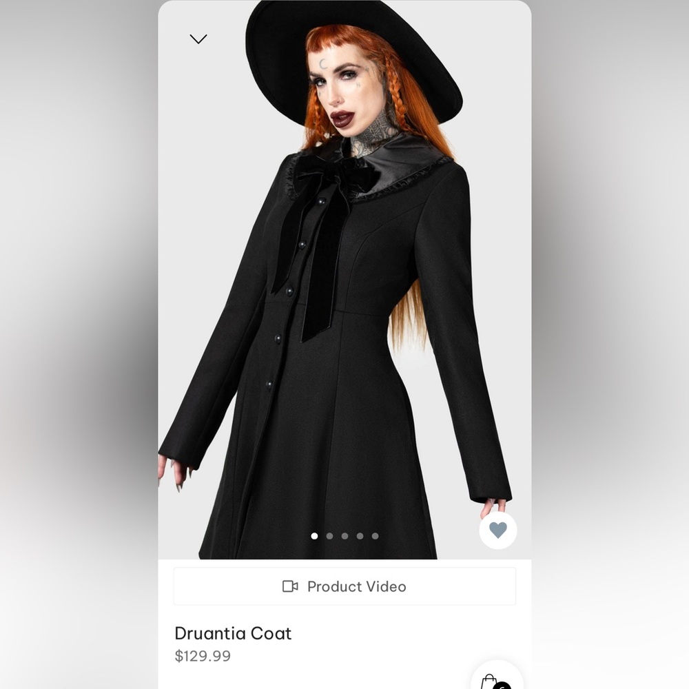 Killstar Druantia Coat, Black XXL